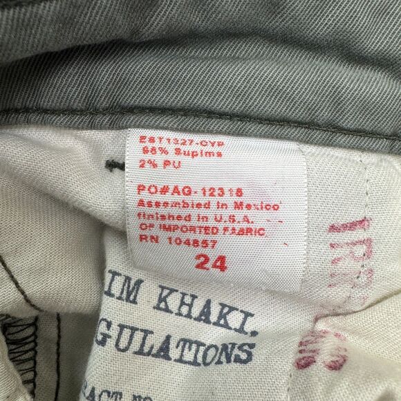 AG Adriano Goldschmied Slim Khaki Chino Pants Womens 24 Green Low Rise 28x30 - Picture 5 of 16